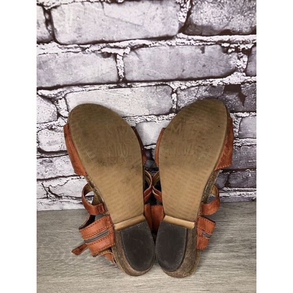 Miz Mooz Orange Leather Side Zipper Strap Heeled Sandals Women Sz 41EU/10.5M US - Picture 10 of 16